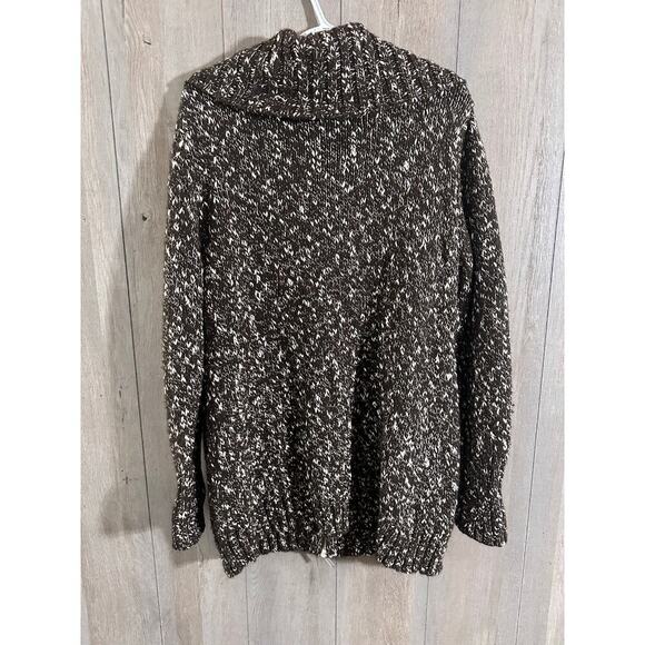 CHICO'S Brown Full Zip Sweater 1 M Heavyweight Warm Chunky - Picture 2 of 10